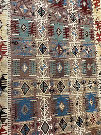 Reyhanli Anatolian 19th C Antique One Of A Kind Kilim Rug 5’ x 8’3” - Nuvé