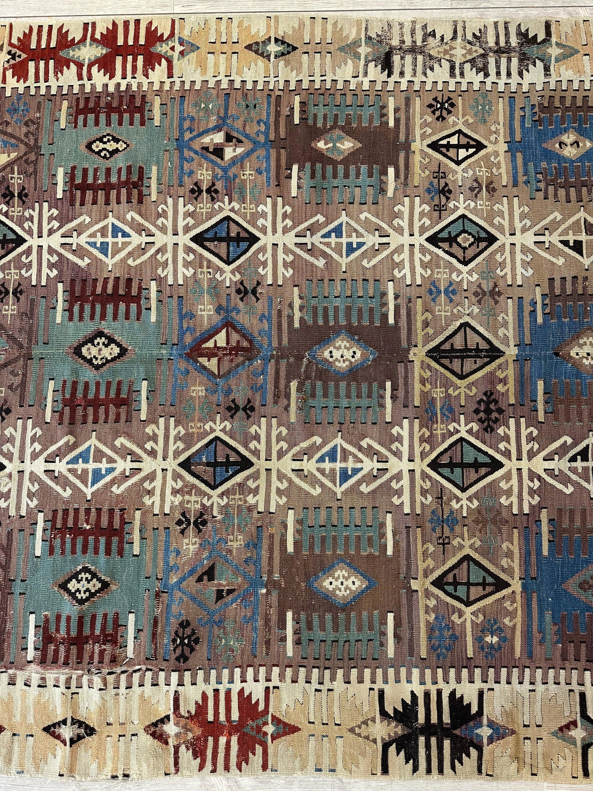 Reyhanli Anatolian 19th C Antique One Of A Kind Kilim Rug 5’ x 8’3” - Nuvé