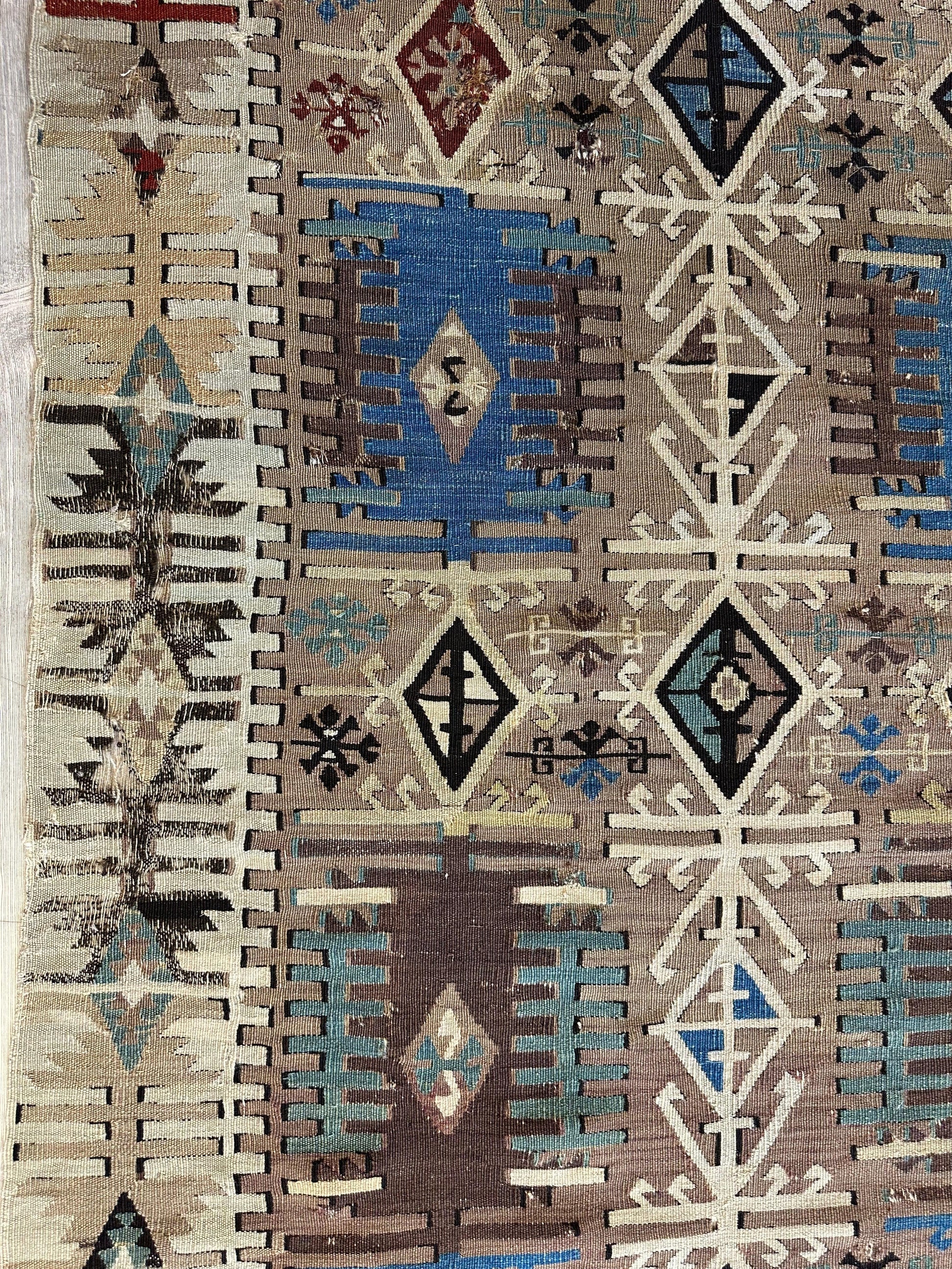 Reyhanli Anatolian 19th C Antique One Of A Kind Kilim Rug 5’ x 8’3” - Nuvé