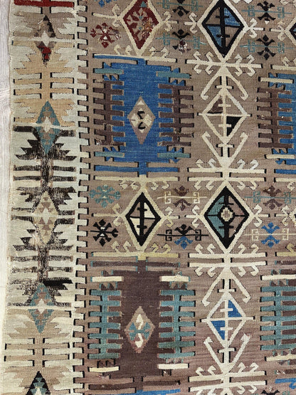 Reyhanli Anatolian 19th C Antique One Of A Kind Kilim Rug 5’ x 8’3” - Nuvé