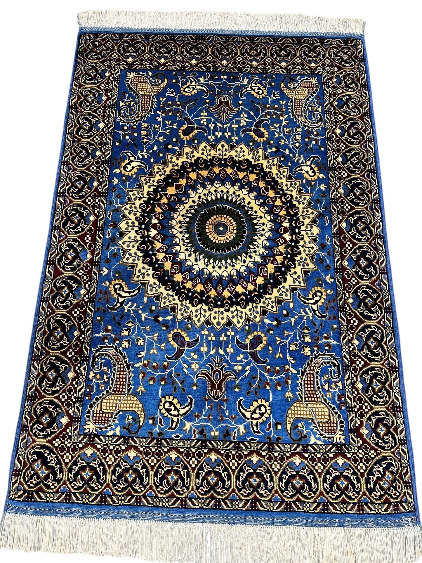 Hand-Knotted Parak Rug – Sky Blue, 40” x 60” | Afghan Wool Rug - Nuvé