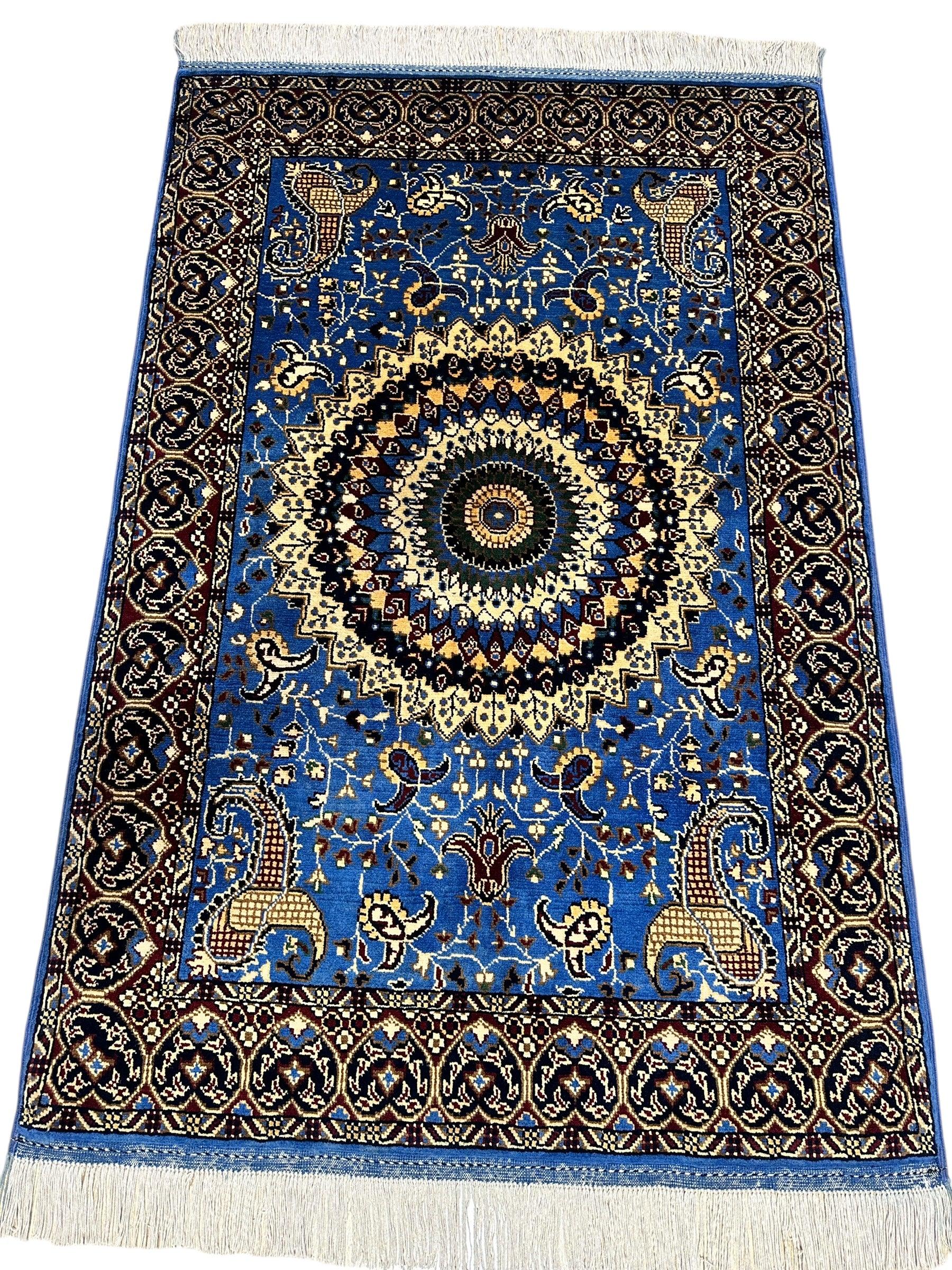 Hand-Knotted Parak Rug – Sky Blue, 40” x 60” | Afghan Wool Rug - Nuvé