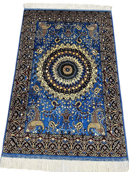 Hand-Knotted Parak Rug – Sky Blue, 40” x 60” | Afghan Wool Rug - Nuvé
