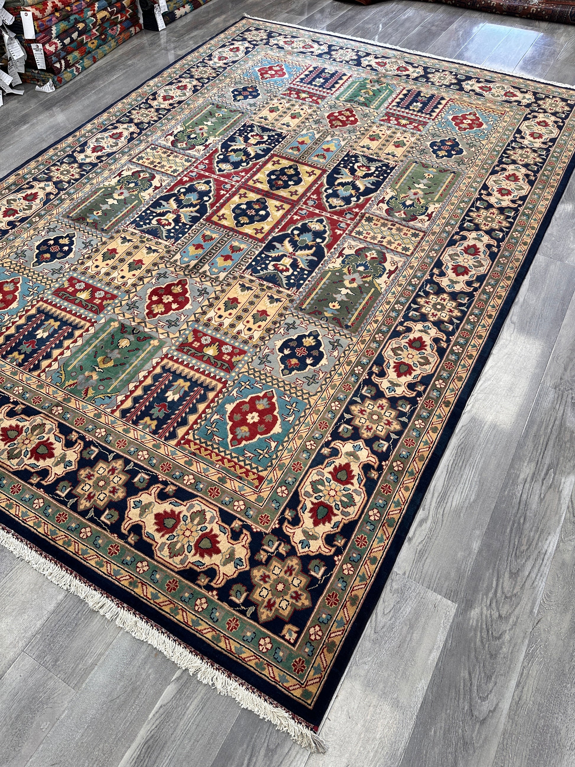 Hand-Knotted Afghani Bakhtiari Garden Rug | 6'9" x 9'10" Wool Area Rug - Nuvé