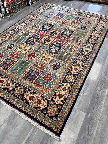 Hand-Knotted Afghani Bakhtiari Garden Rug | 6'9" x 9'10" Wool Area Rug - Nuvé