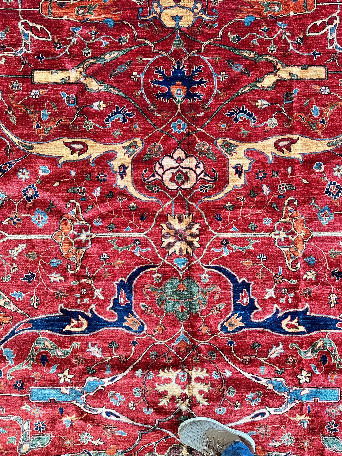 Hand-Knotted Afghani Bidjar Wool Rug – 9’x12’6” – Intricate Geometric & Floral Motifs - Nuvé