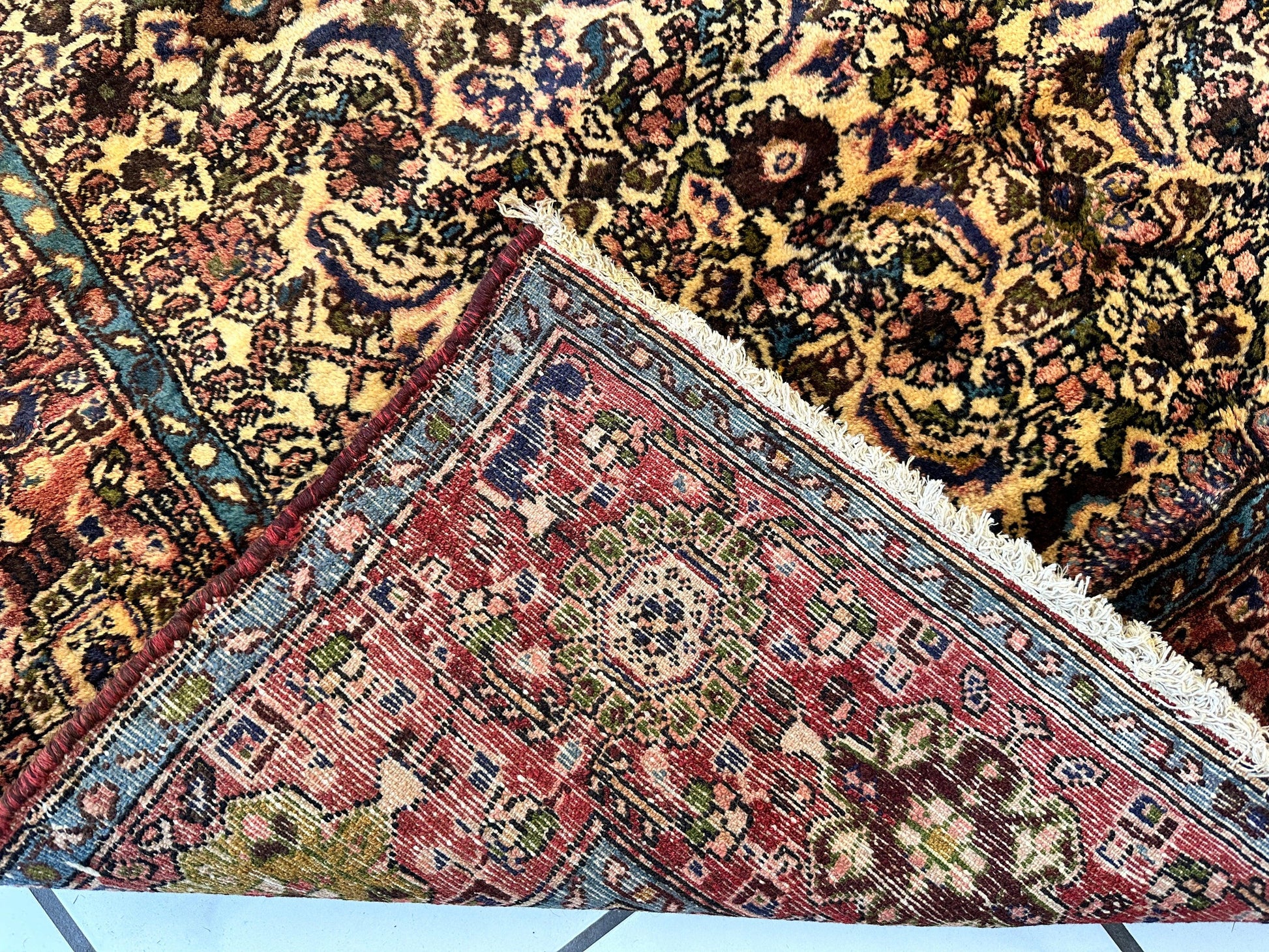 Hand-Knotted Persian Bidjar Herati Wool Runner – 4'11" x 13'2" – Durable Traditional Rug - Nuvé