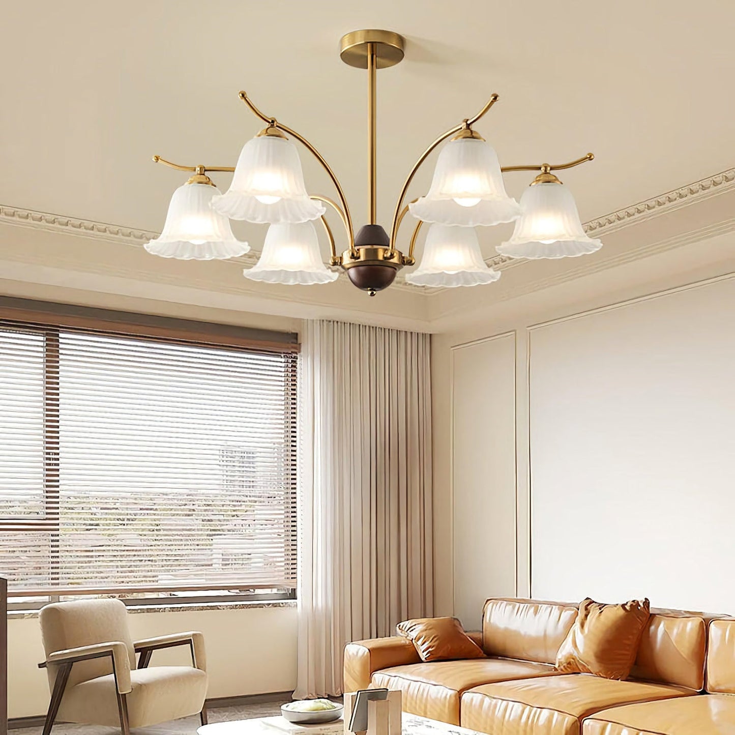 Flora Brass Chandelier - Nuvé