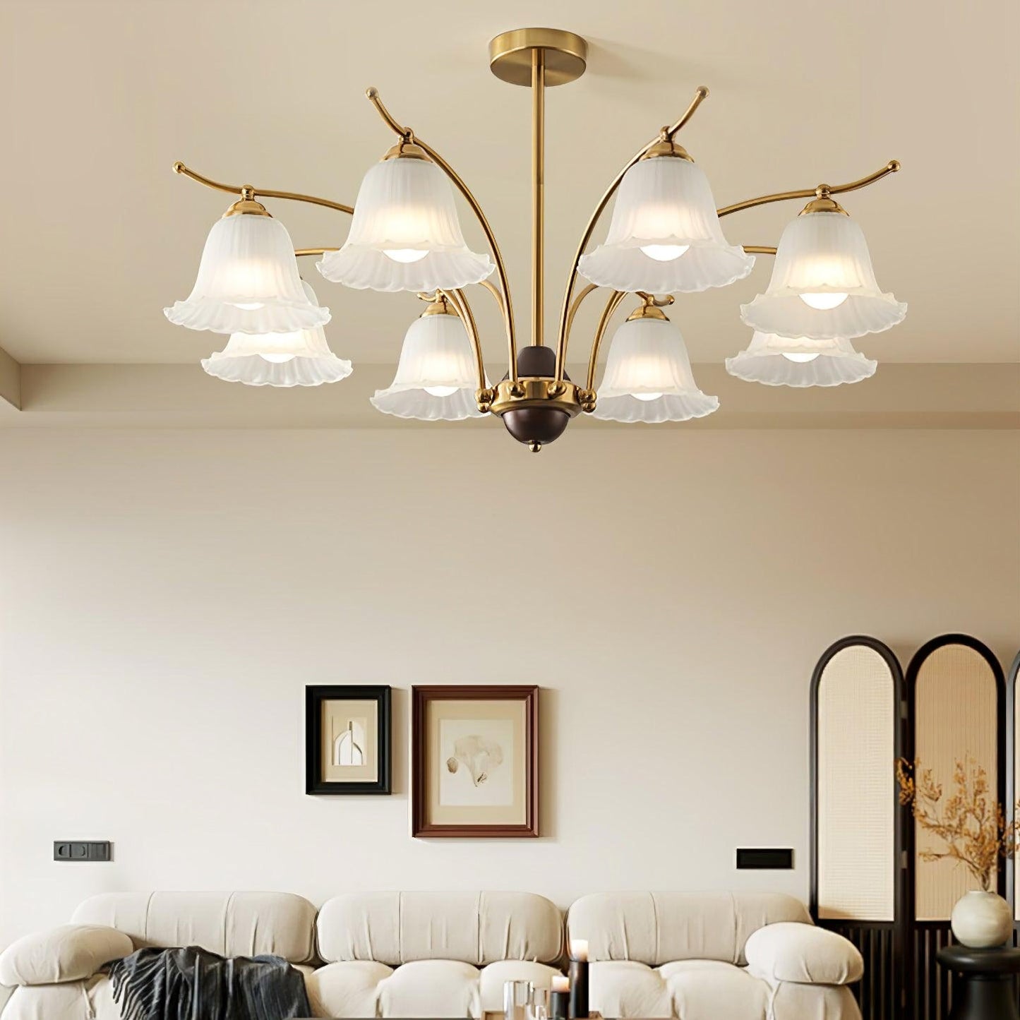 Flora Brass Chandelier - Nuvé