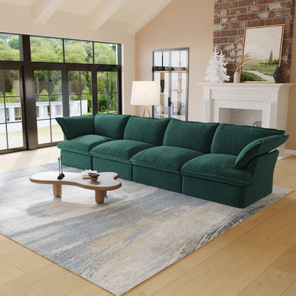 Sabi Modular Boucle Cloud Sofa - Green - 4-Seater Sofa - Nuvé