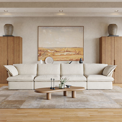 Sabi Modular Boucle Cloud Sofa - Beige - 4-Seater Sofa - Nuvé