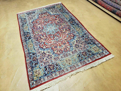 3' 5" X 5' 8" Vintage Handmade Turkish Wool Rug Carpet Vegetable Dyes Nice Red - Nuvé