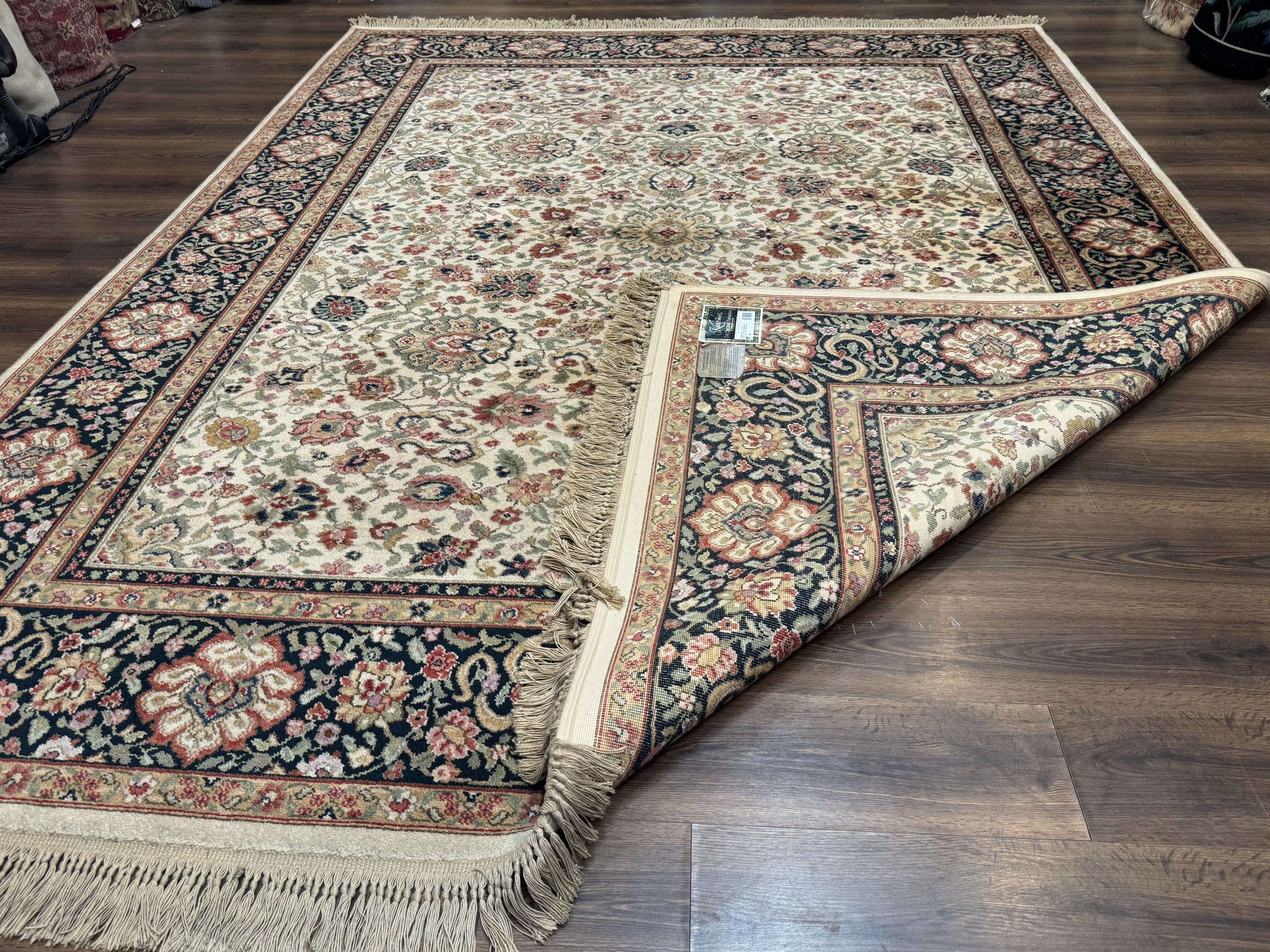 Karastan Rug 8.8 x 12 Ivory Indo Kirman #700/706, Wool Original Series - Nuvé