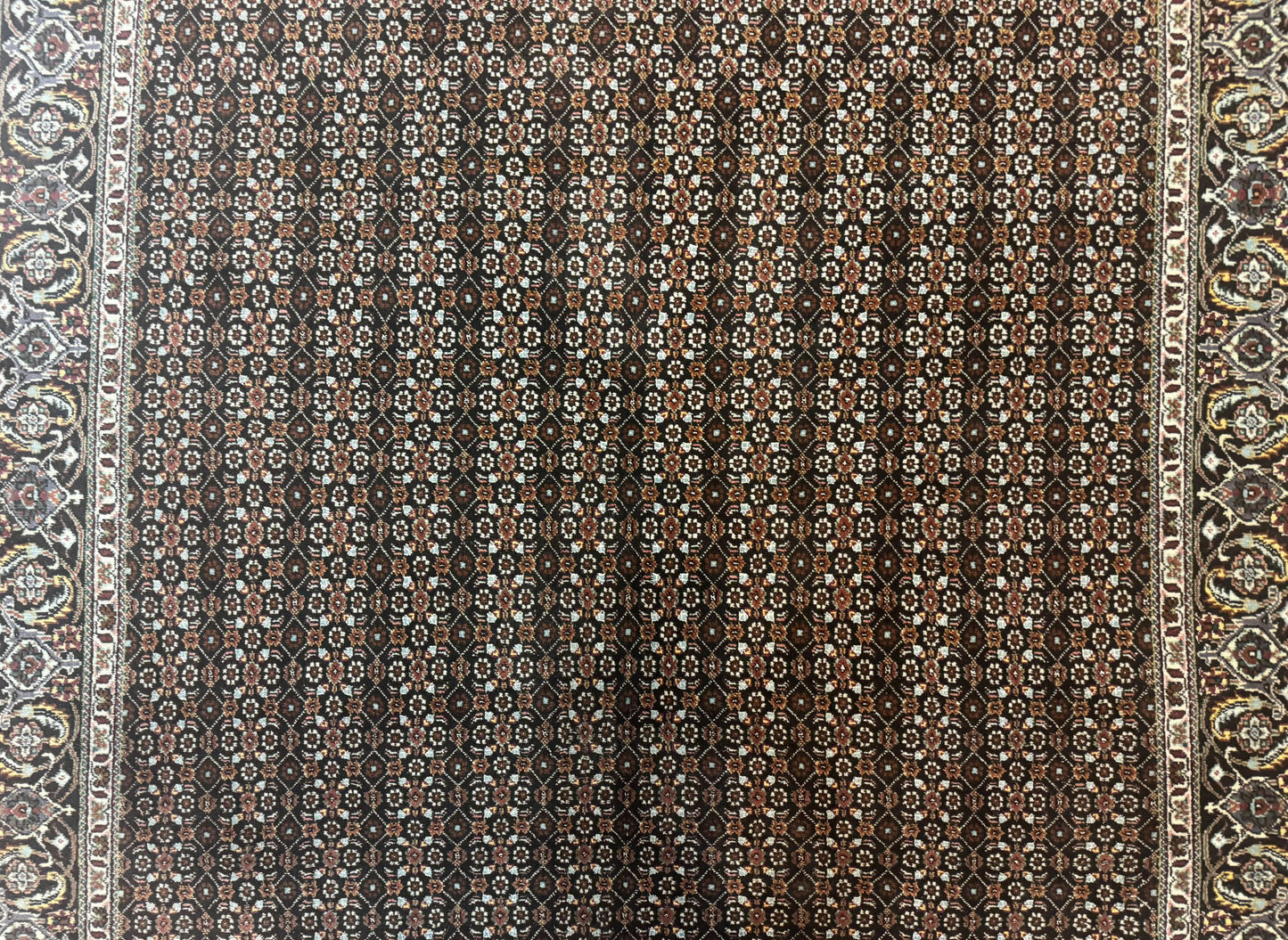 Persian Tabriz Rug 5x7, Black, Allover Pattern - Nuvé