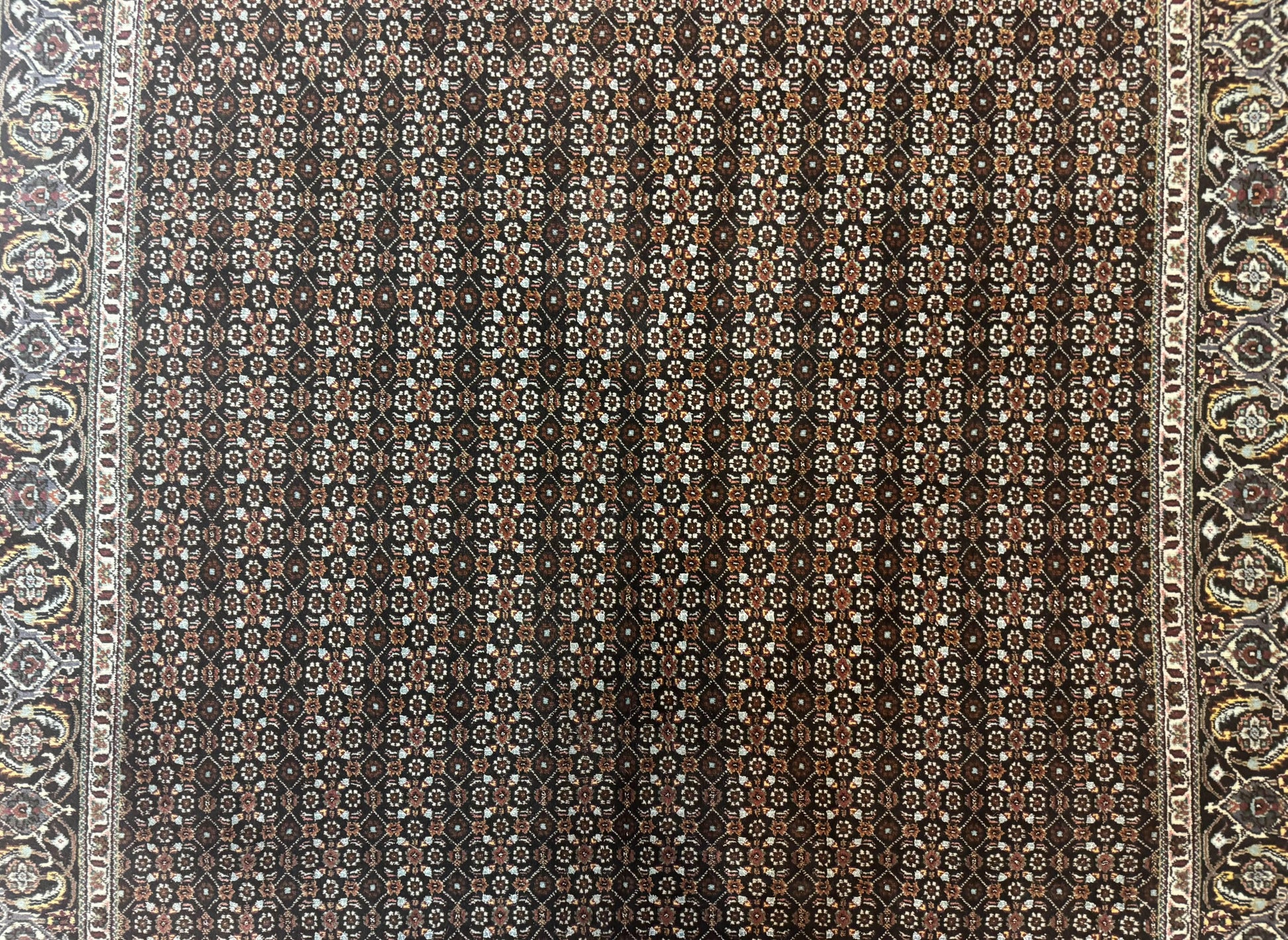Persian Tabriz Rug 5x7, Black, Allover Pattern - Nuvé