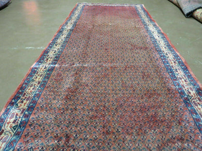 Antique Persian Seraband Runner 3.7 x 11 - Red, Wool, Mir Pattern - Nuvé