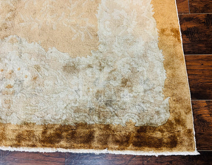 Chinese Peking Rug 5x7, Golden-Tan, Vintage Chinese Wool Carpet - Nuvé