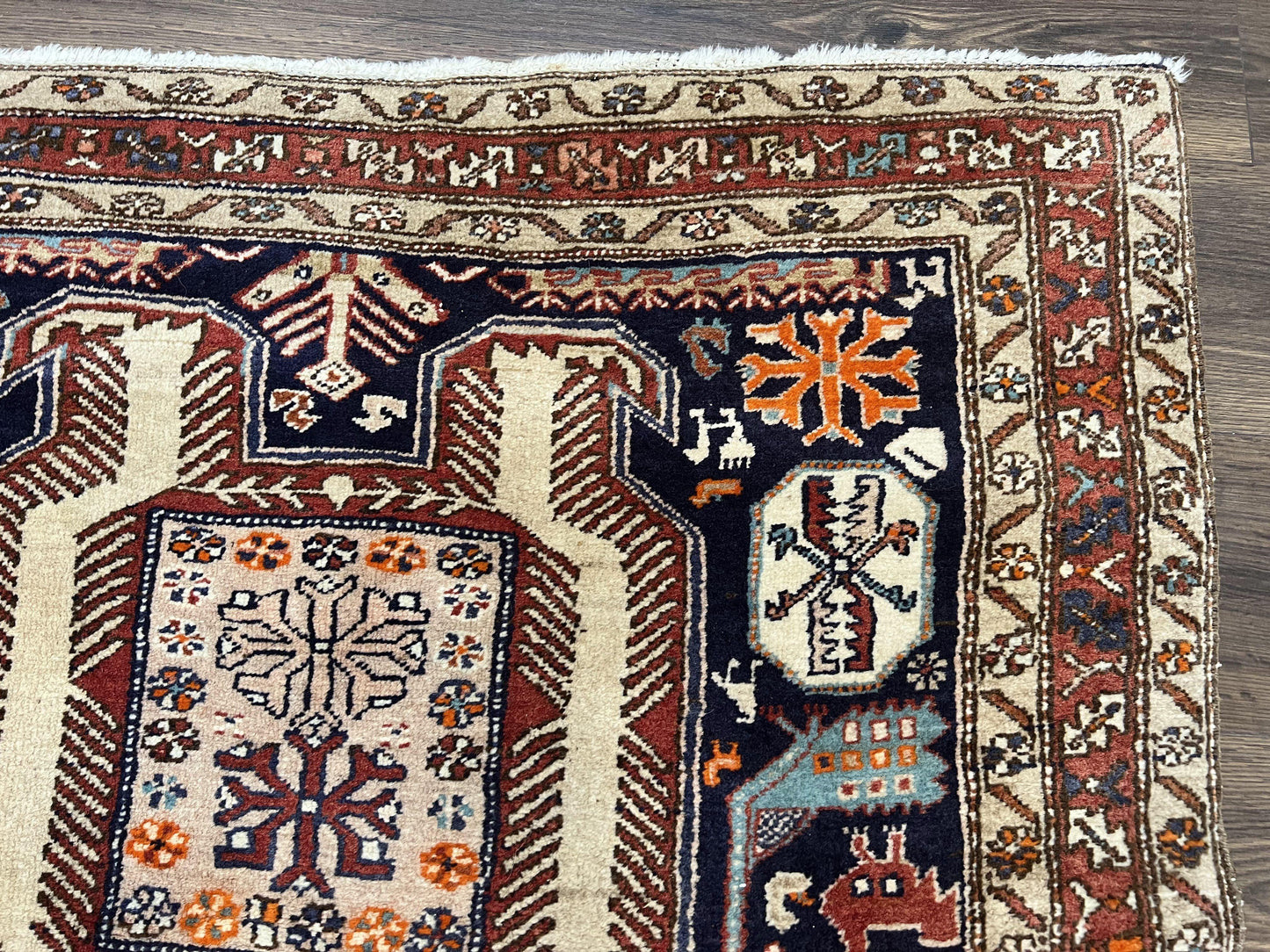 Persian Ardabil Wide Runner Rug 4x10 - Geometric Medallions & Animal Pictorials - Nuvé