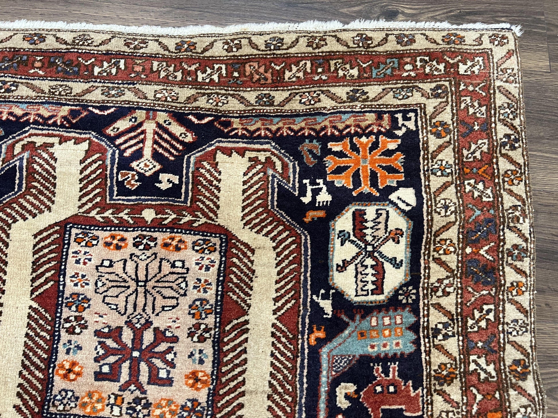Persian Ardabil Wide Runner Rug 4x10 - Geometric Medallions & Animal Pictorials - Nuvé