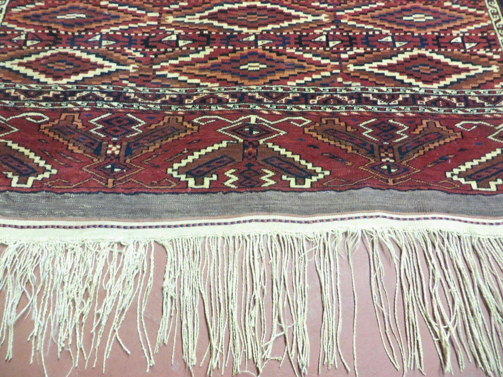 4' X 8' Antique Handmade Russian Bokhara Turkoman Yamud Wool Rug Carpet Nice - Nuvé