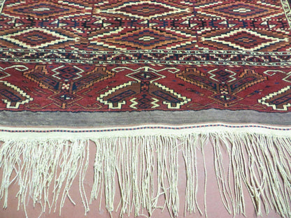 4' X 8' Antique Handmade Russian Bokhara Turkoman Yamud Wool Rug Carpet Nice - Nuvé