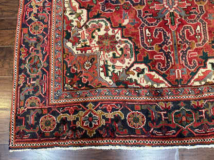 Persian Heriz Rug 6.6 x 9, Geometric Wool Persian Carpet - Nuvé