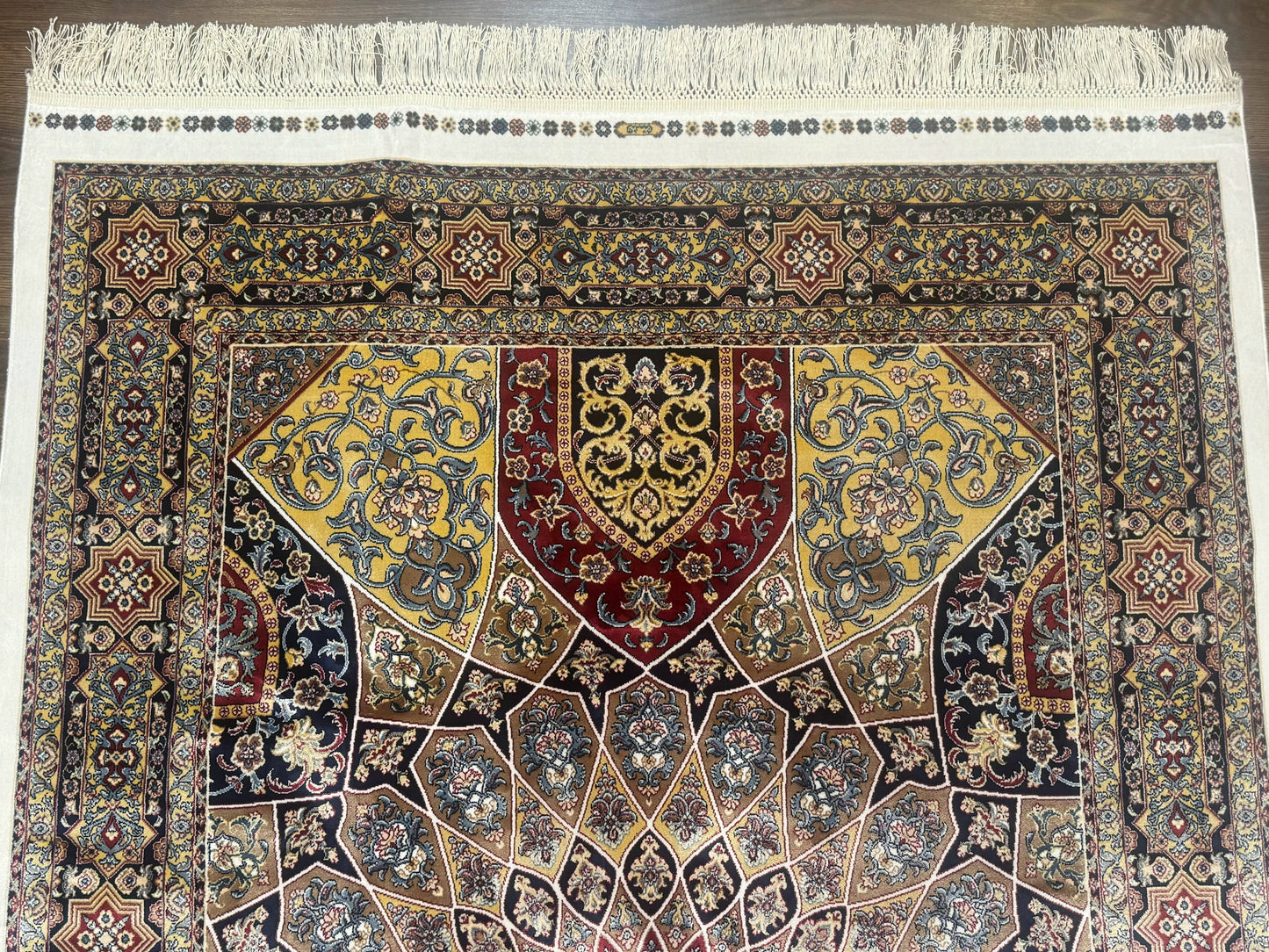 Turkish Silk Rug 4x6, Dome Design, Memluk Carpet, Bamboo Silk, New - Nuvé