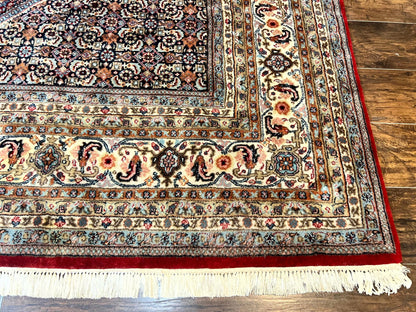 Square Indo Persian Bidjar Rug 10x10, Red, Handmade Vintage Wool Carpet - Nuvé