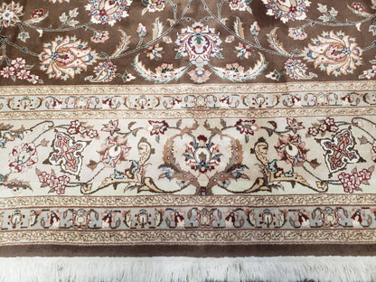 Vintage Pak-Persian Area Rug 9x12, Wool Hand-Knotted Spice Brown & Ivory Traditional Fine Oriental Carpet, Pakistani Carpet, 9 x 12 Fine Rug - Nuvé