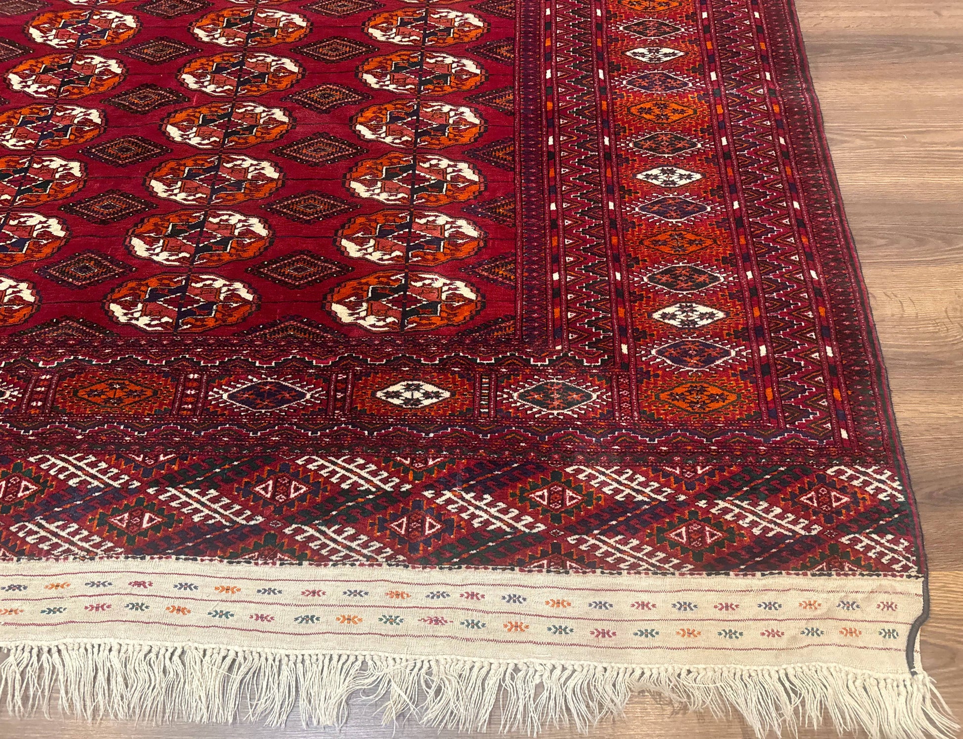 Persian Turkoman Rug 7x9, Red Tribal Carpet - Nuvé