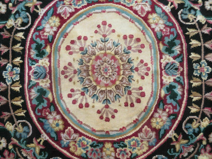 9' X 12' Decorative Chinese Aubusson Hand Knotted Pile Wool Rug Black Nice - Nuvé