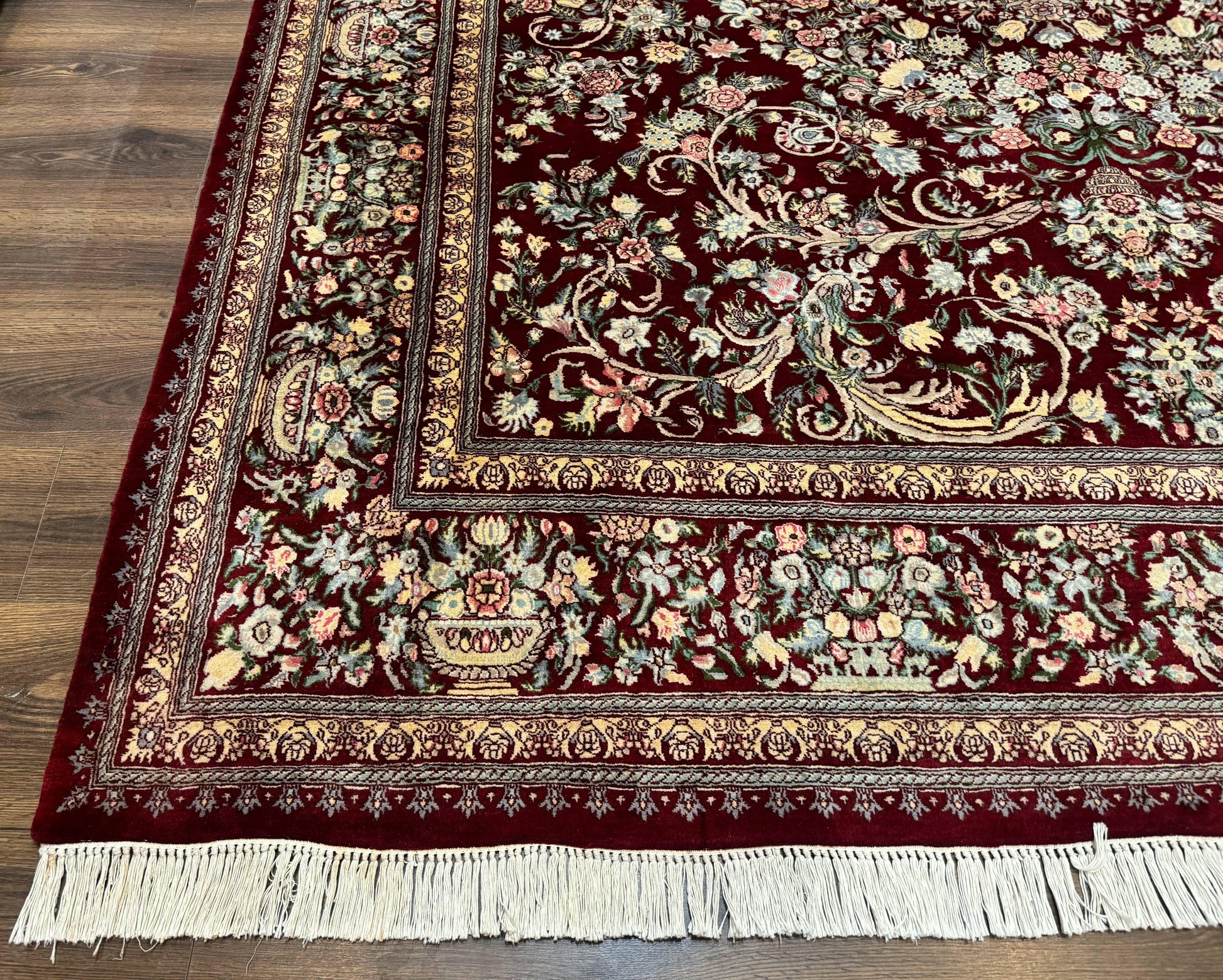 Burgundy Persian Rug 8x10, Pak Persian Floral Carpet, Very Fine 300 KPSI - Nuvé
