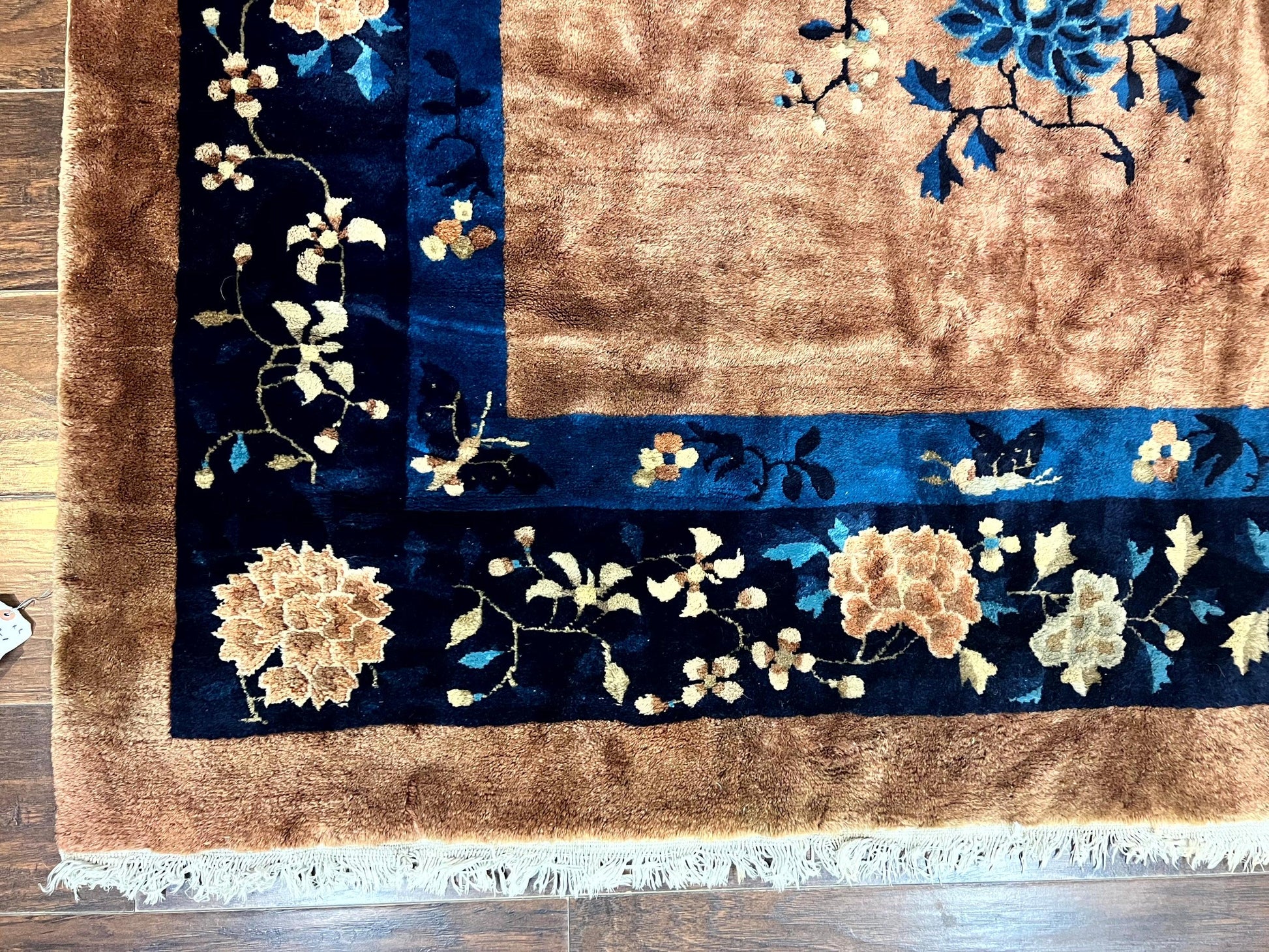 Antique Chinese Wool Rug 9x12, Large Peking Carpet, Handmade, Nichols Rug - Nuvé