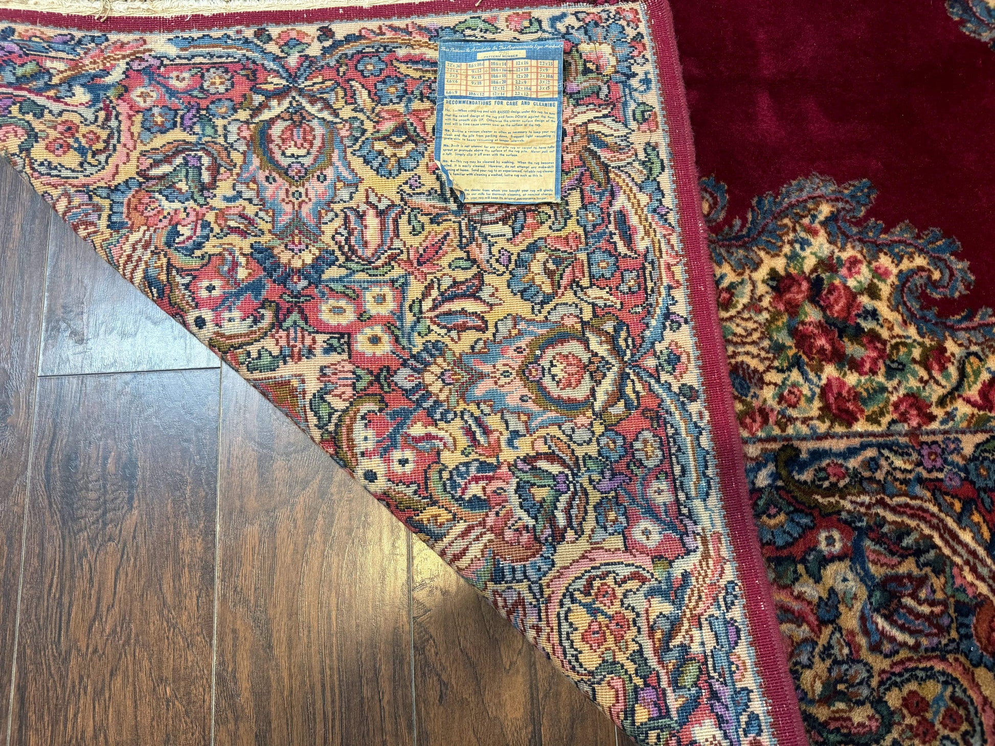 Karastan Rug 8.8 x 12 - Red Floral Kirman - Wool Pile Carpet - Nuvé