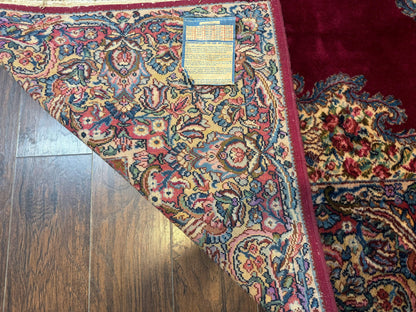 Karastan Rug 8.8 x 12 - Red Floral Kirman - Wool Pile Carpet - Nuvé
