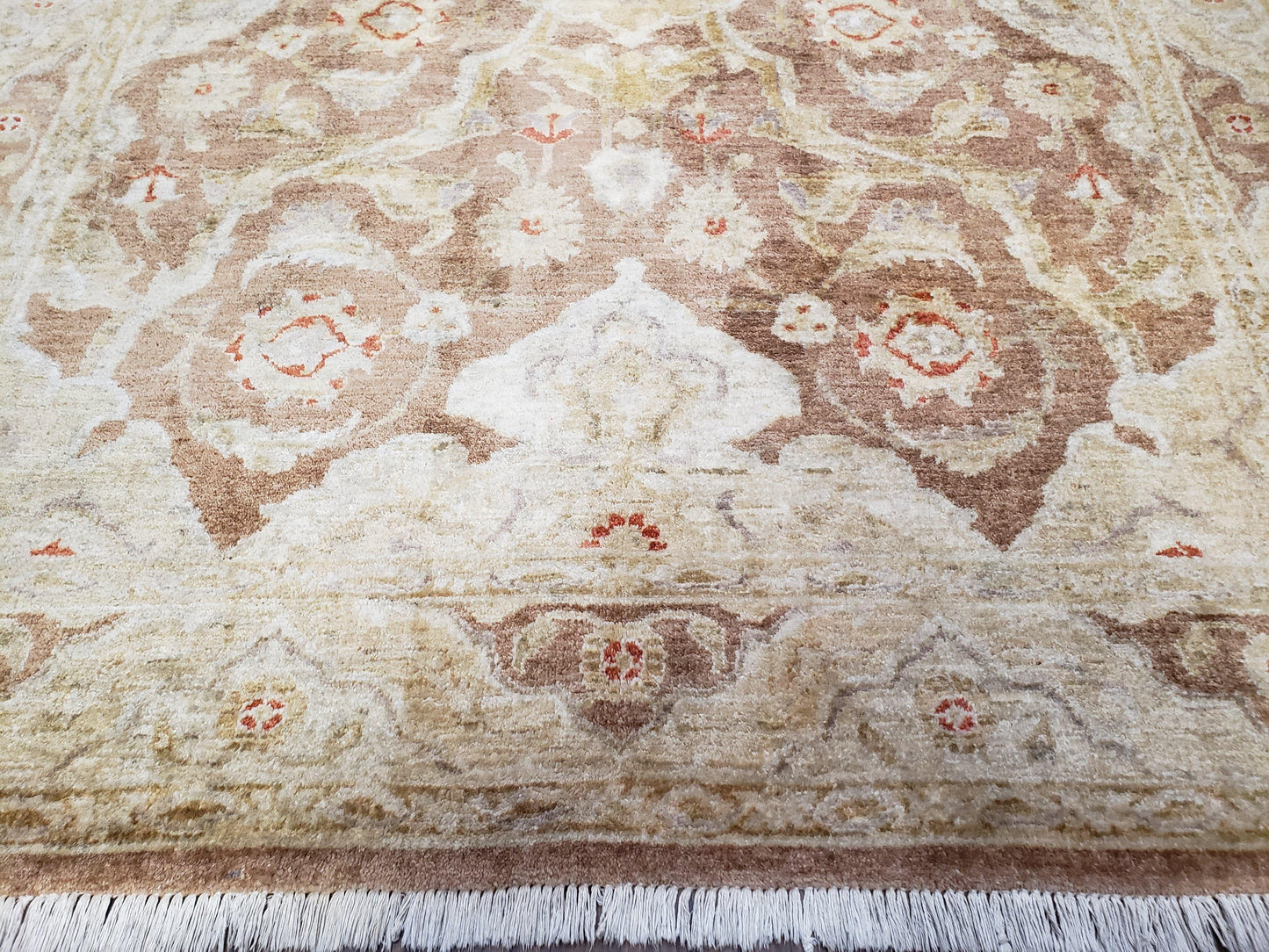 6x9 Pakistani Peshawar Rug, Handmade Wool Carpet, Soft Neutral Colors Rug, Vintage Rug for Modern Home - Nuvé