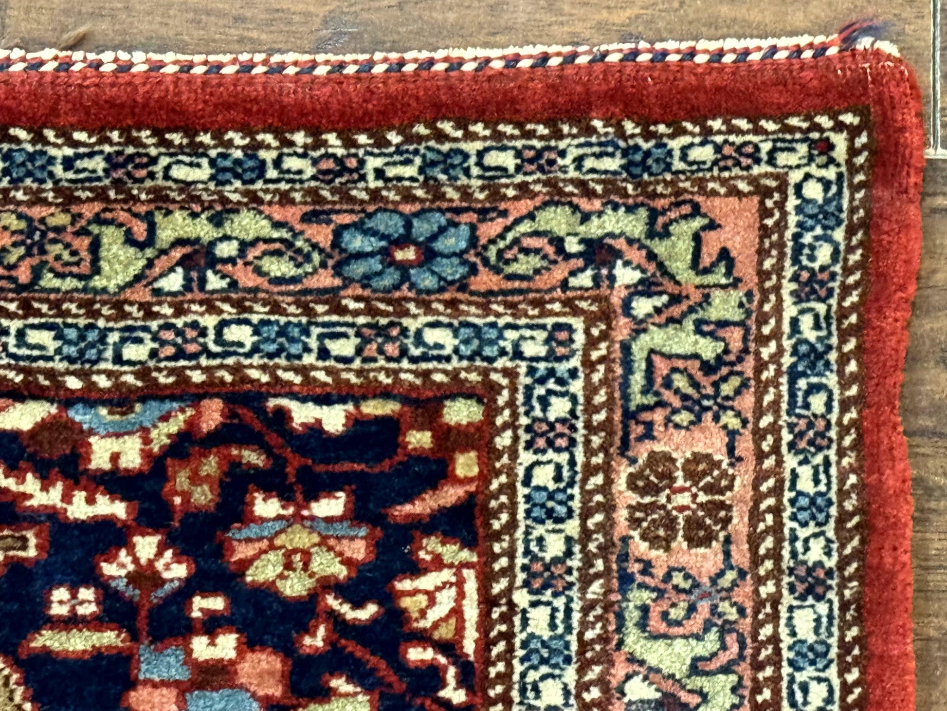 Persian Bidjar Rug 2.7 x 4, Red and Navy Blue, Small Persian Area Rug, Semi Antique - Nuvé
