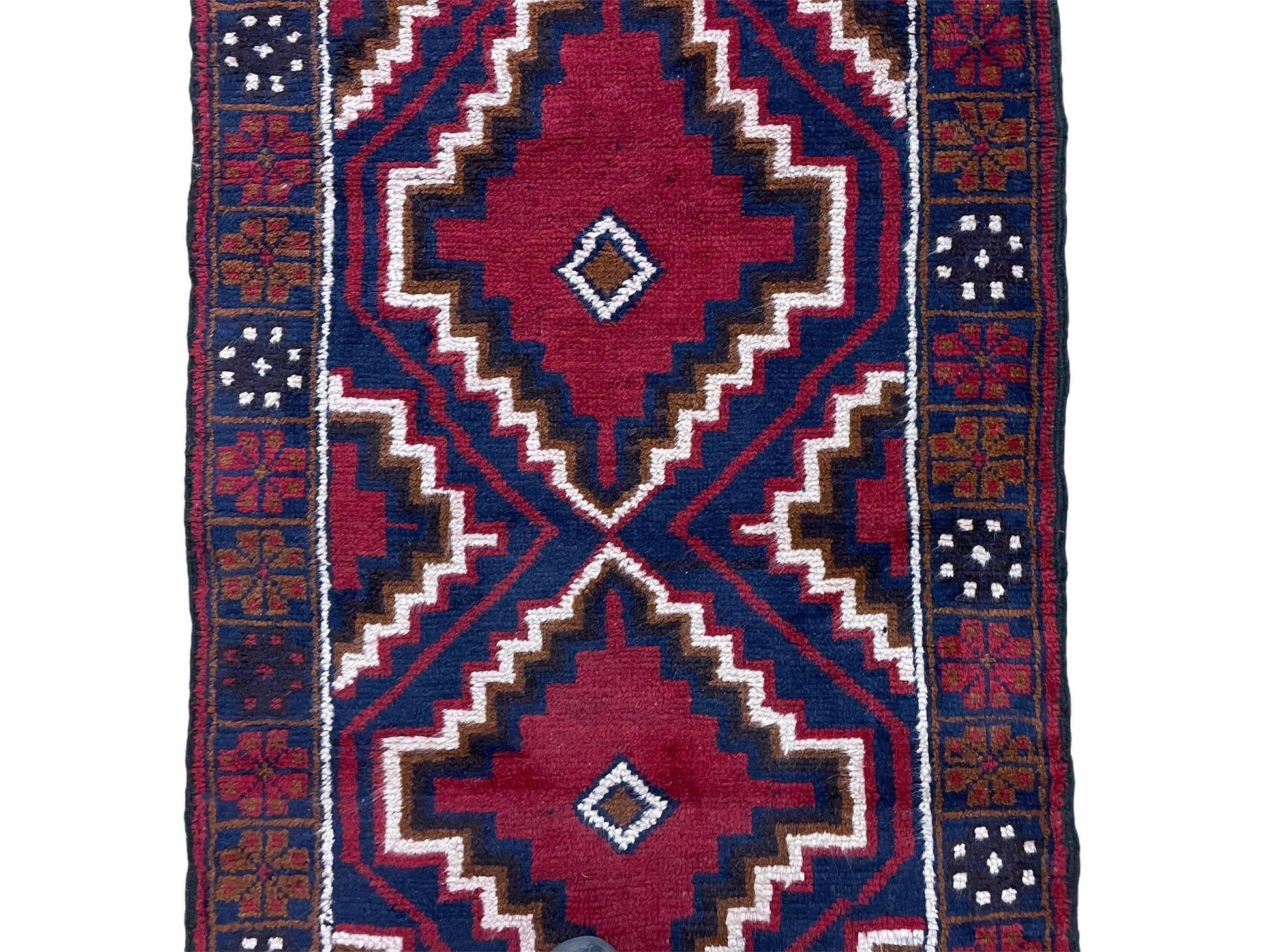 3 X 5 Vintage Handmade Tribal Wool Rug Balouchi Rug Afghan Rug Red Beige Nice - Nuvé