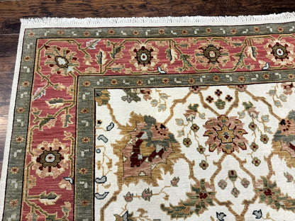 Flatweave Soumak Rug 6x9, Nourison Rug, Wool Handmade, Floral, Ivory - Nuvé