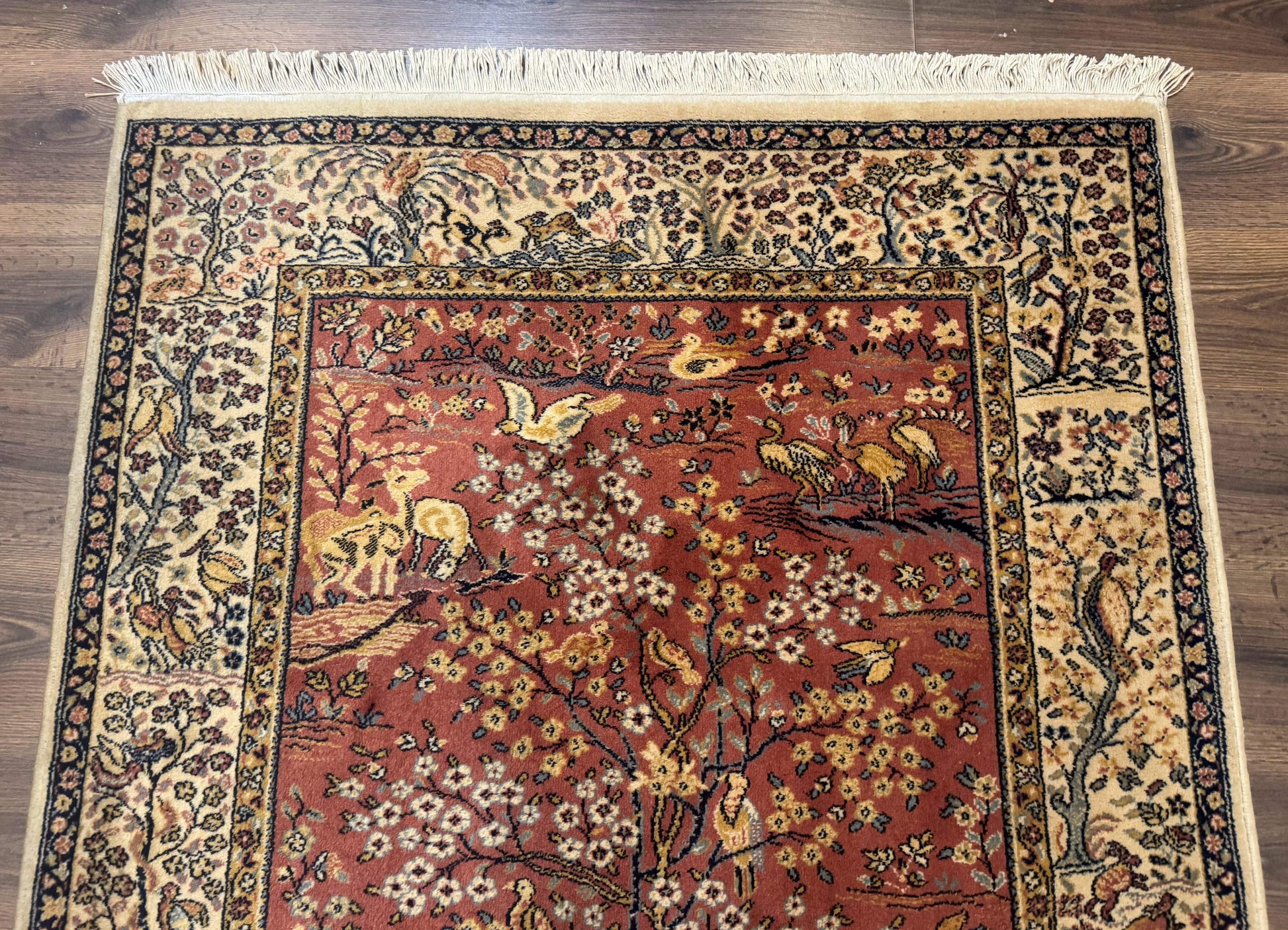 Persian Wool Rug 4x6, Tree of Life Animal Pictorials, Vintage, Power Loomed Ardakan Rug - Nuvé