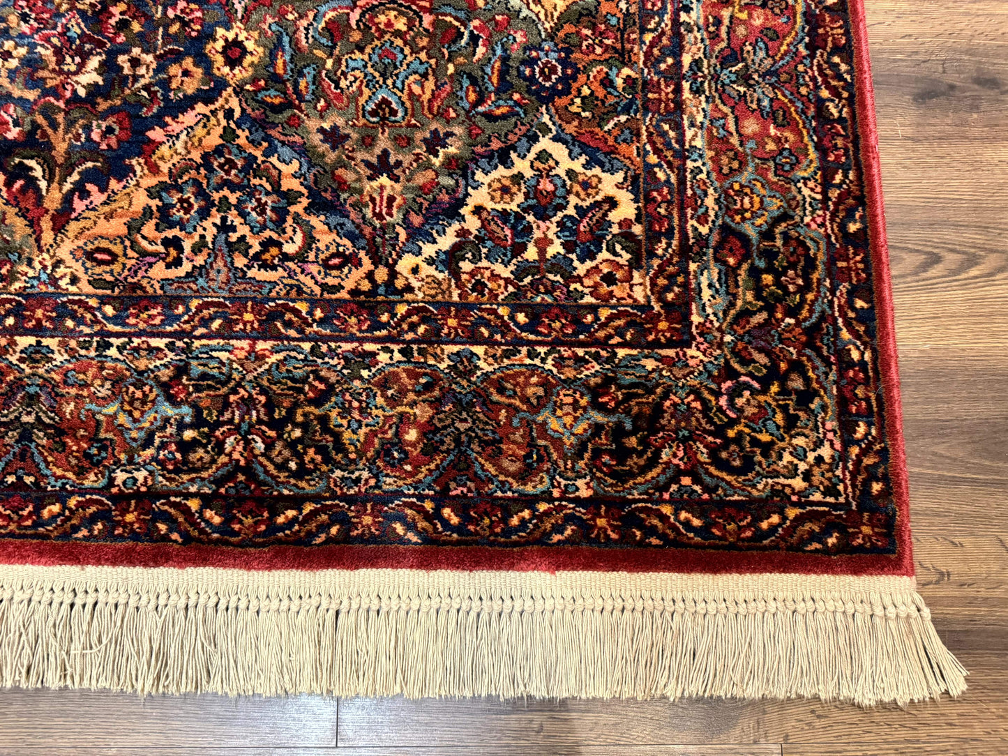 5.9 x 9 Karastan Rug Multicolor Panel Kirman #717, Original 700 Series, Wool - Nuvé