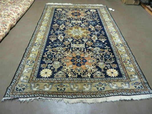 Persian Qum Rug 5.6 x 8.8, Navy Blue - Nuvé