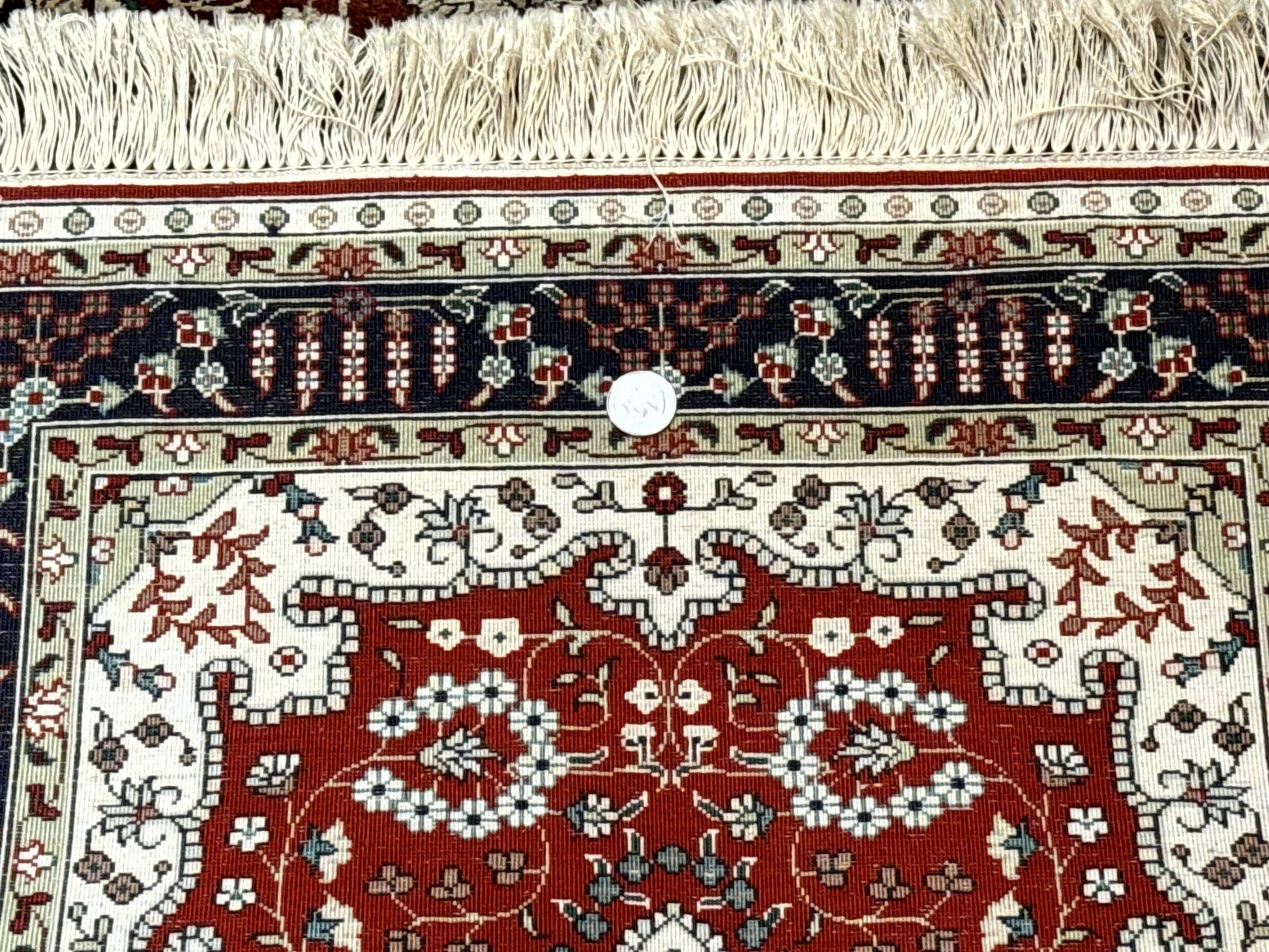 Turkish Silk Narrow Runner Rug 2 x 5.8, Very Fine 340 KPSI, Floral Medallions, Red - Nuvé