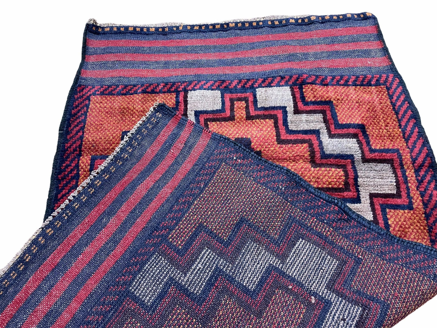 3X5 Vintage Handmade Tribal Wool Rug Balouchi Rug Afghan Rug Red 2' 8" X 4' 8" - Nuvé