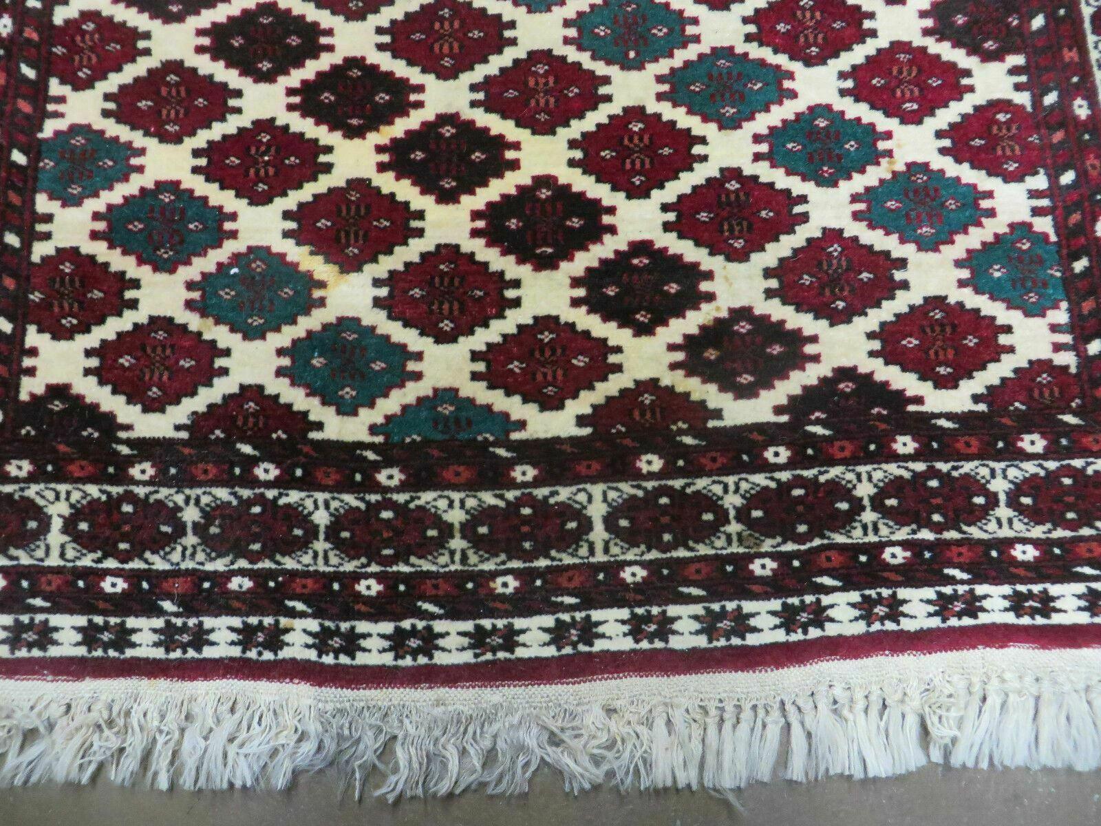 3' X 4' Vintage Handmade Pakistan Bokhara Turkoman Balouch Wool Rug Mat Nice - Nuvé