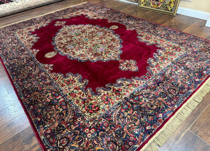 Karastan Rug 8.8 x 12 - Red Floral Kirman - Wool Pile Carpet - Nuvé
