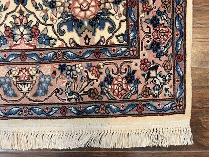 Sino Persian Runner Rug 2.8 x 14, Hand Knotted Vintage Oriental Hallway Rug, 14ft Runner, Cream, Floral, Wool - Nuvé