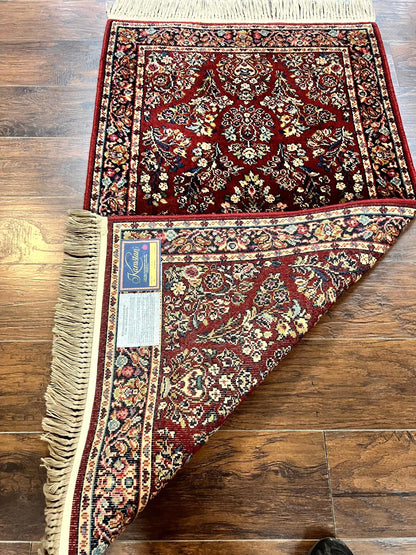 Karastan Rug 3x5 Red Sarouk #785, Small Karastan Wool Pile Rug, Original 700 Series, Discontinued Vintage Karastan Carpet - Nuvé