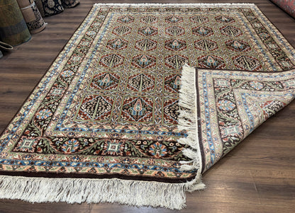 Sino Persian Rug 8x10, Panel Design, Brown, Multicolor, Wool, Cedar Trees - Nuvé
