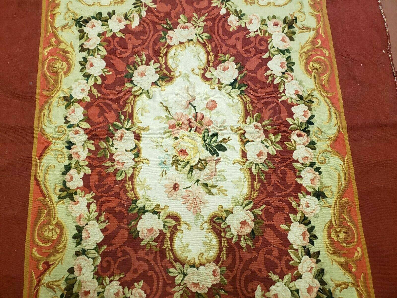 3' X 5' Antique Handmade French Aubusson Weave Savonnerie Needlepoint Rug Nice - Nuvé